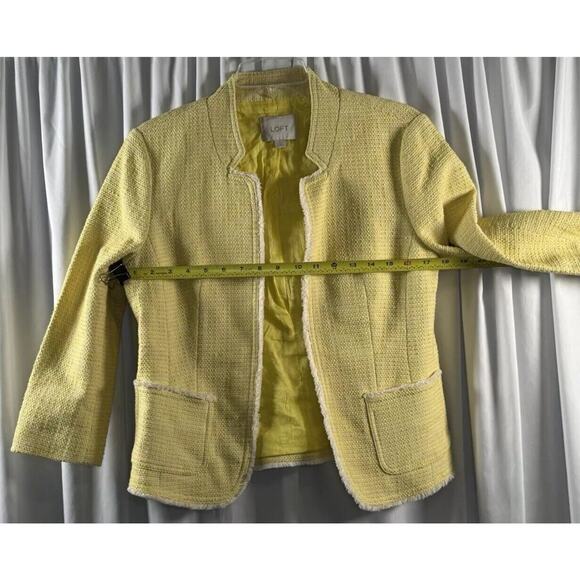 Ann Taylor Loft Tweed 3/4 Sleeves Blazer, Yellow, Sz: M, 78-35 - Picture 13 of 16